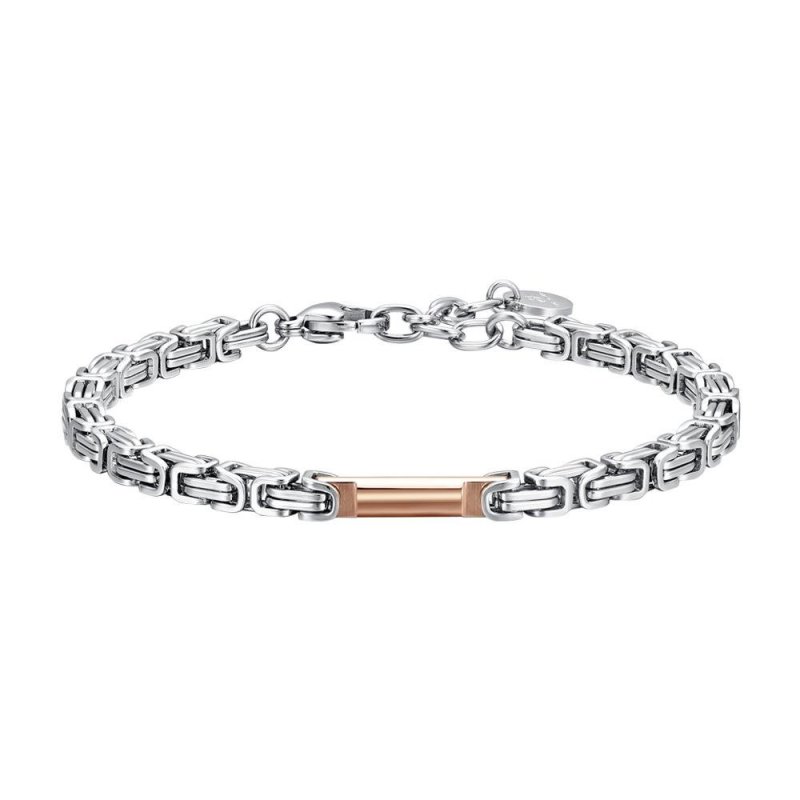 Luca Barra - Bracciale Uomo Acciaio - Elemento Ip Rose