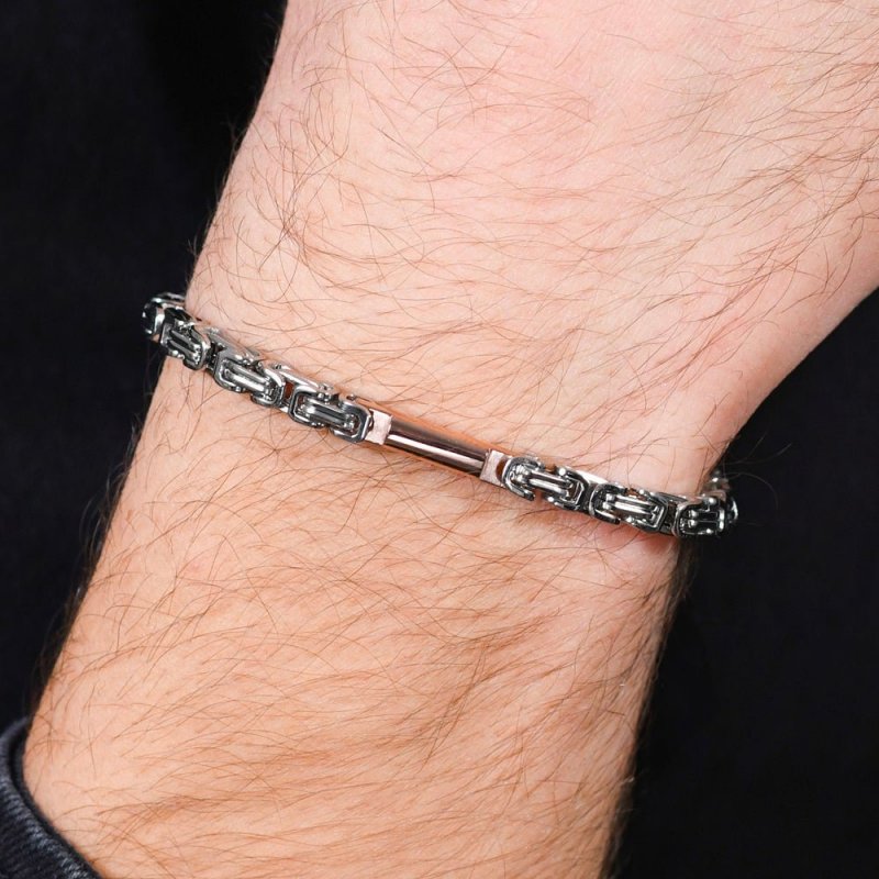Luca Barra - Bracciale Uomo Acciaio - Elemento Ip Rose