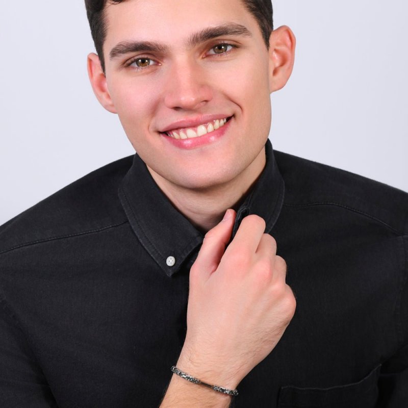 Luca Barra - Bracciale Uomo Acciaio - Elemento Ip Rose