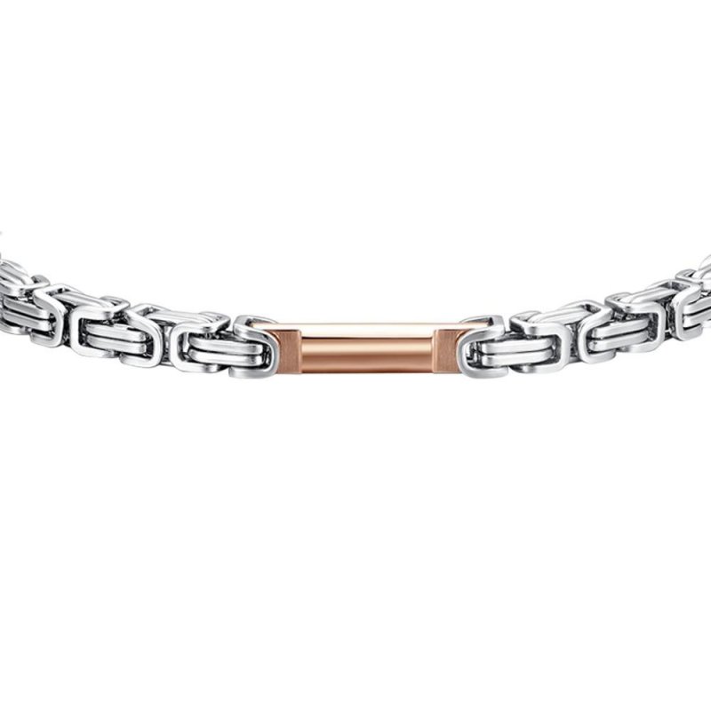 Luca Barra - Bracciale Uomo Acciaio - Elemento Ip Rose