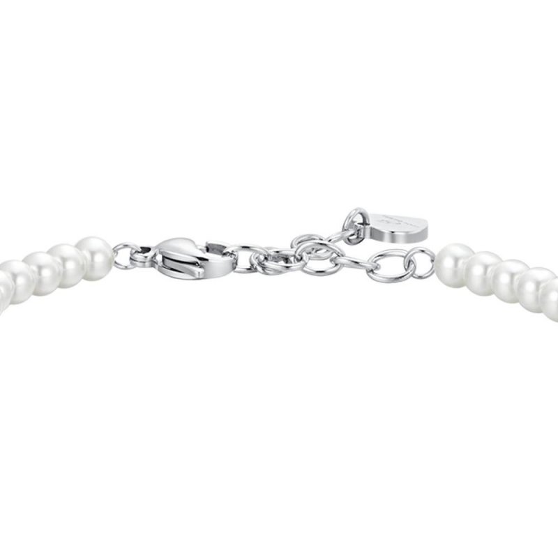 Luca Barra - Bracciale Donna - Acciaio - Perle Sintetiche - Zircone Verde
