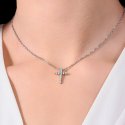 Luca Barra - Collana Donna Croce - Acciaio - Zirconi Bianchi