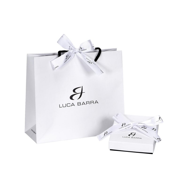 Luca Barra - Collana Donna Croce - Acciaio - Zirconi Bianchi