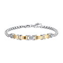 Luca Barra - Bracciale Uomo Acciaio - Zircone Nero - Ip Gold