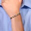Luca Barra - Bracciale Uomo Acciaio - Zircone Nero - Ip Gold