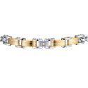 Luca Barra - Bracciale Uomo Acciaio - Zircone Nero - Ip Gold