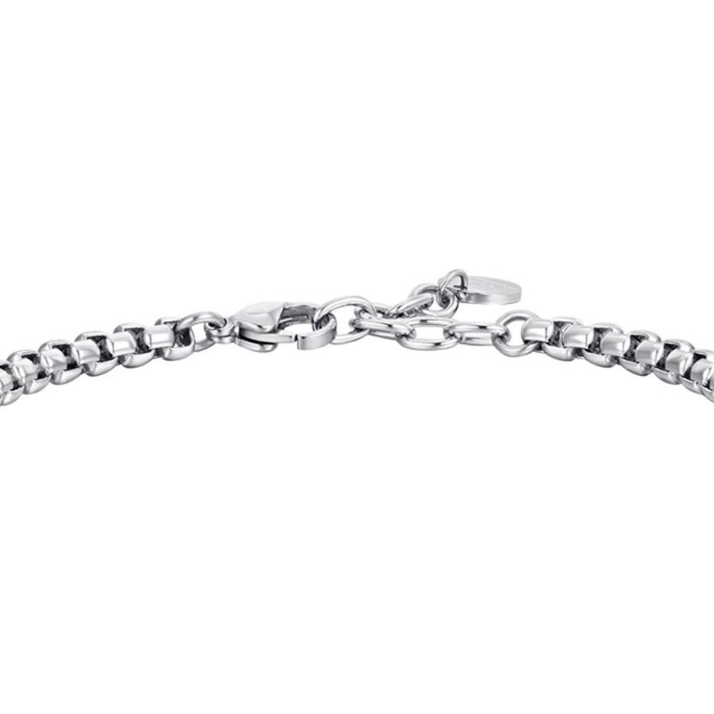 Luca Barra - Bracciale Uomo Acciaio - Zircone Nero - Ip Gold