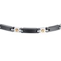 Luca Barra - Bracciale Uomo Acciaio - Ceramica Nera - Dettagli Gold