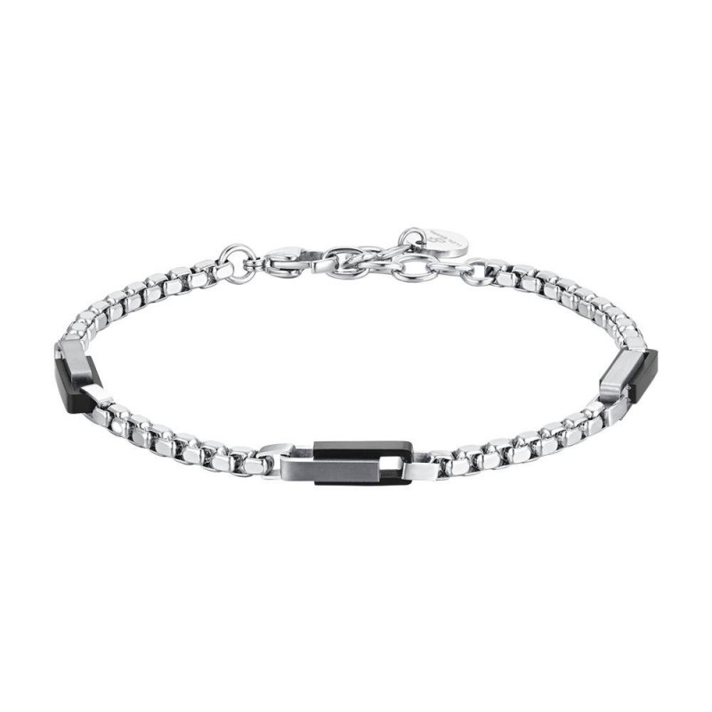 Luca Barra - Bracciale Uomo - Acciaio - Elementi Ip Black