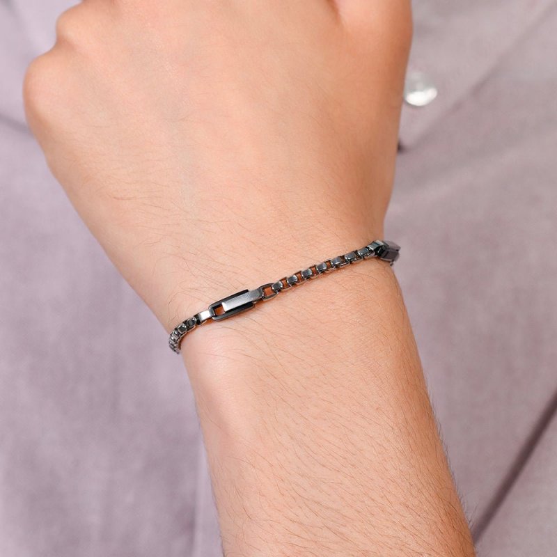 Luca Barra - Bracciale Uomo - Acciaio - Elementi Ip Black
