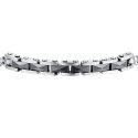Luca Barra - Bracciale Uomo Acciaio - Ceramica Nera - Design Moderno