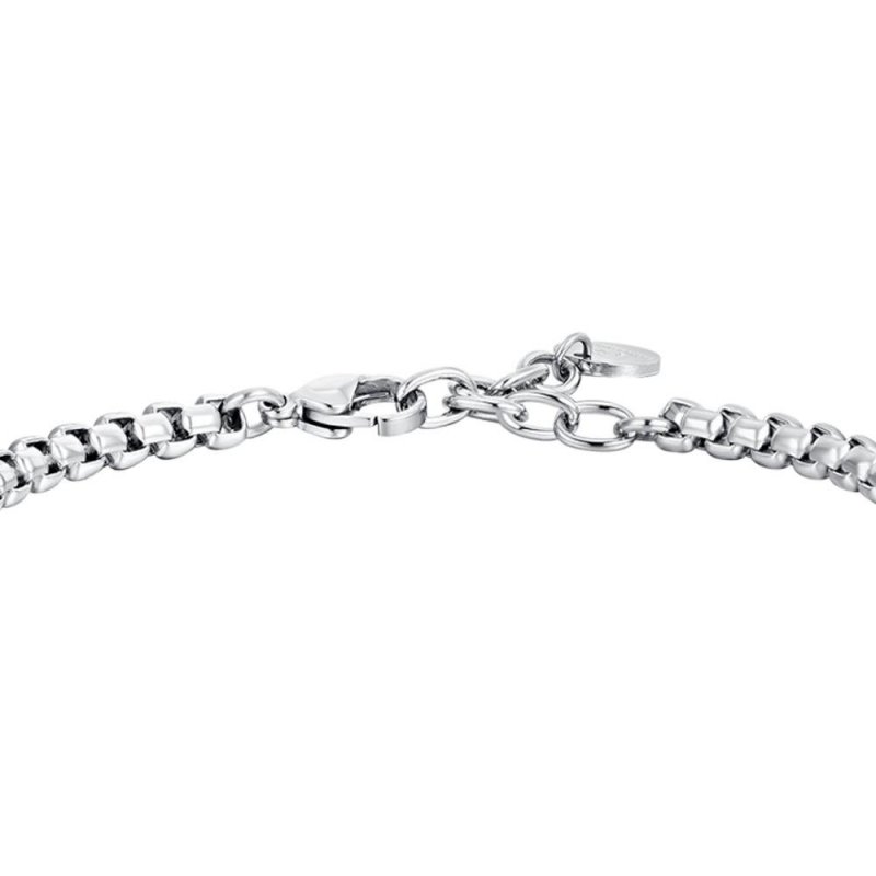 Luca Barra - Bracciale Uomo Acciaio - Ceramica Nera - Design Moderno