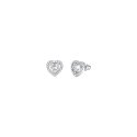 Luca Barra - Orecchini Cuore Donna - Acciaio - Zircone Bianco