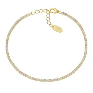 Amen - Bracciale Tennis Mania - Argento Dorato - Zirconi Bianchi