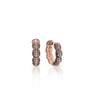 Sogni - Orecchini Cerchio Oro Rosa - Zirconi Brown - Argento 925