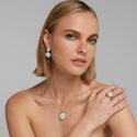 Sogni - Collana Disco Grande - Argento Dorato - Zirconi Bianchi