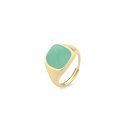 Sogni - Anello Argento Dorato - Quarzo Verde Menta - Regolabile