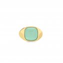 Sogni - Anello Argento Dorato - Quarzo Verde Menta - Regolabile