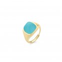 Sogni - Anello Neon Blu - Argento Dorato - Quarzo