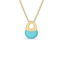 Sogni - Collana In Argento Dorato - Quarzo Neon Blu - 41-43Cm