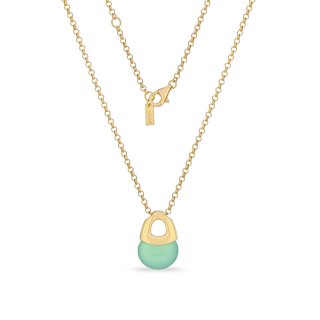 Sogni - Collana Argento Dorato - Quarzo Verde Menta - 41-43Cm