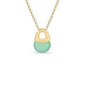 Sogni - Collana Argento Dorato - Quarzo Verde Menta - 41-43Cm