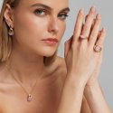 Sogni - Collana Quarzo Rosa - Argento Dorato - Catena Regolabile
