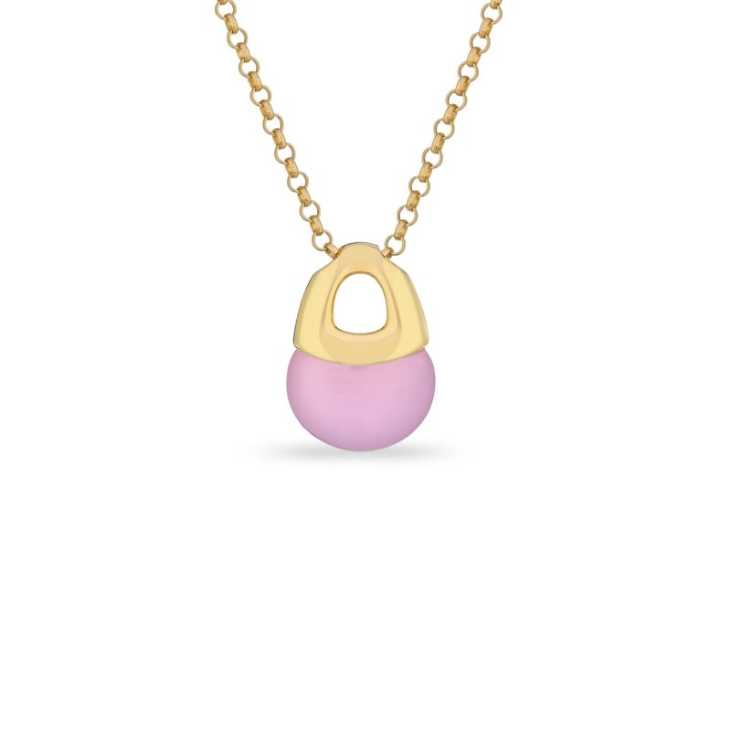 Sogni - Collana Quarzo Rosa - Argento Dorato - Catena Regolabile