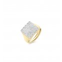 Sogni - Anello Chevalier Quadrato - Argento - Oro Giallo