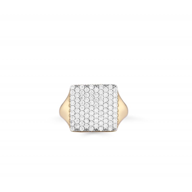 Sogni - Anello Chevalier Quadrato - Argento - Oro Giallo