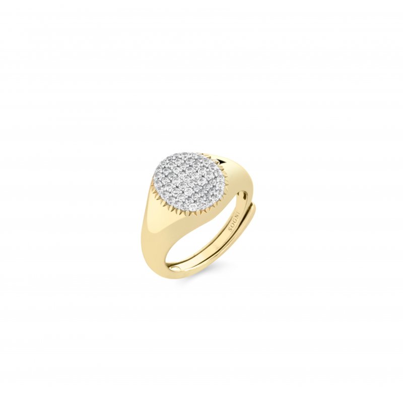 Sogni - Anello Chevalier Ovale - Argento - Zirconi Bianchi