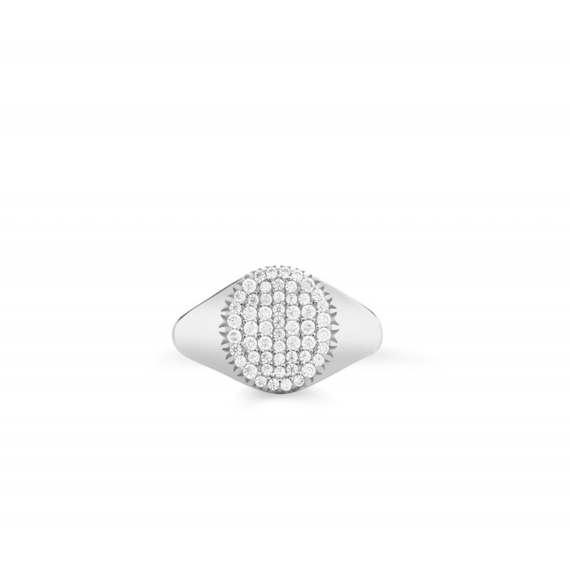 Sogni - Anello Chevalier Ovale - Argento 925 - Zirconi Bianchi