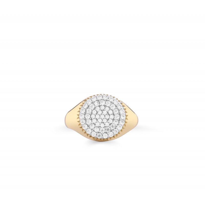 Sogni - Anello Chevalier Tondo - Argento - Zirconi Bianchi