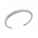 Sogni - Bracciale Rigido Satinato - Oro Bianco - Zirconi Bianchi