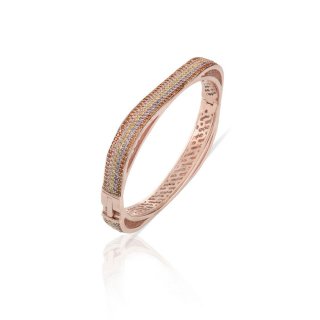 Sogni - Bracciale Quadrato - Oro Rosa - Zirconi Colorati