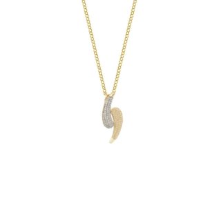 Sogni - Collana Abbracci Oro Giallo - Zirconi Bianchi E Champagne