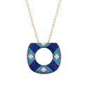 Sogni - Collana Oro Giallo - Zirconi Blu - Argento 925