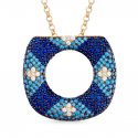Sogni - Collana Oro Giallo - Zirconi Blu - Argento 925