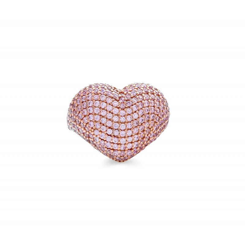 Sogni - Anello Chevalier Cuore - Oro Rosa - Zirconi Rosa