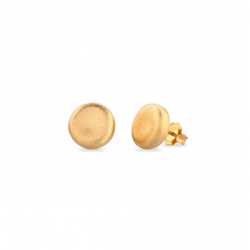 Sogni - Orecchini Satinati Toppa Piccola - Oro Giallo - Argento 925