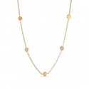 Sogni - Collana Satinata Oro Giallo - Zirconi Bianchi - Argento 925