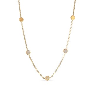 Sogni - Collana Satinata Oro Giallo - Zirconi Bianchi - Argento 925