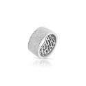 Sogni - Anello Bullone - Oro Bianco - Zirconi Bianchi