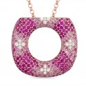 Sogni - Collana Oro Rosa - Zirconi Rosa Magenta Bianchi - Argento 925