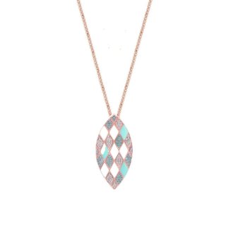 Sogni - Collana Smalto Argento 925 - Pavé Zirconi - Oro Rosa