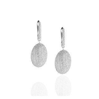 Sogni - Orecchini Bombetta - Argento 925 - Zirconi Bianchi