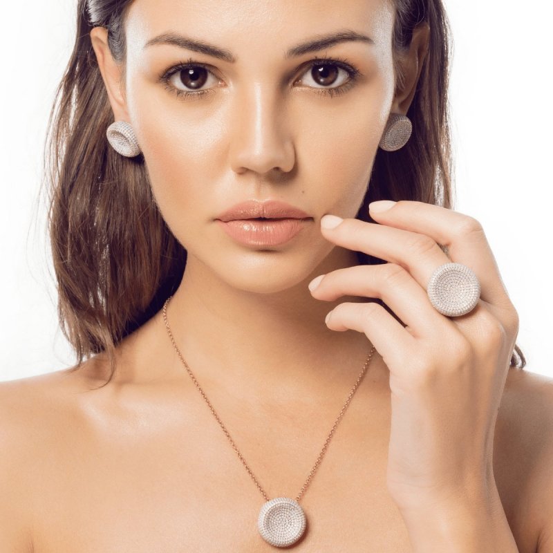 Sogni - Collana Opale Azzurro - Oro Rosa - Argento 925