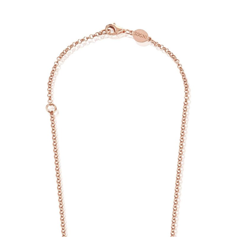 Sogni - Collana Opale Azzurro - Oro Rosa - Argento 925
