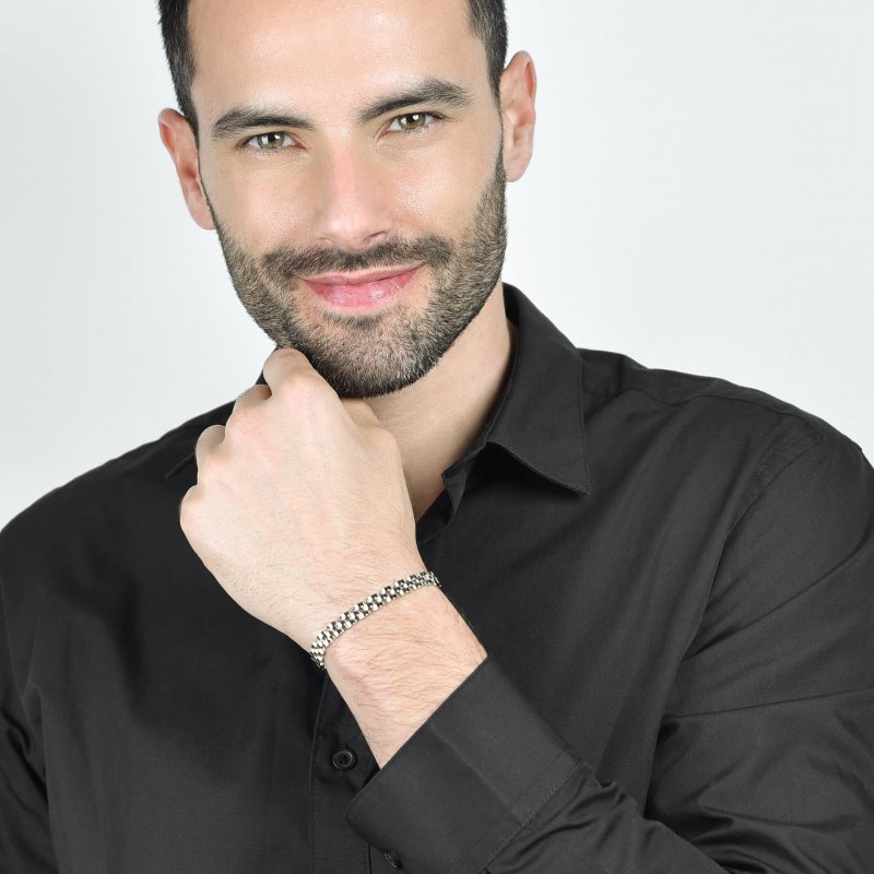 Luca Barra - Bracciale Uomo - Acciaio - Motivo Centrale