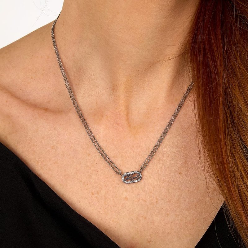 Karl Lagerfeld - Collana Crystals - Acciaio - Cristalli Bianchi